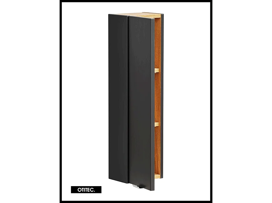 Armoire de salle de bain - 75 cm - Noir Mat - LISOA
