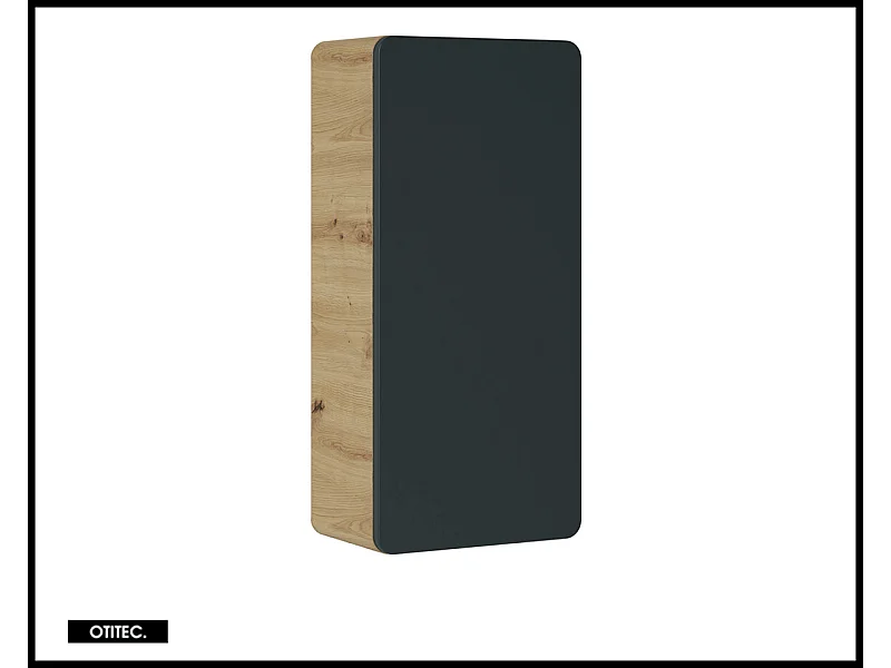 Meuble haut de salle de bain de 75 cm - Gris - 1 porte - PASTI COSMOS