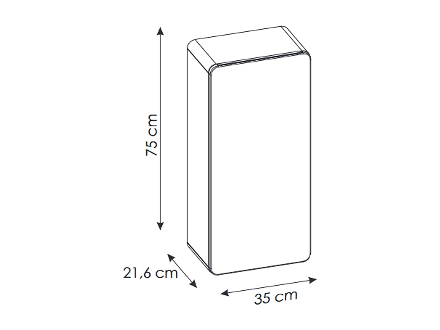 Meuble haut de salle de bain de 75 cm - Gris - 1 porte - PASTI COSMOS