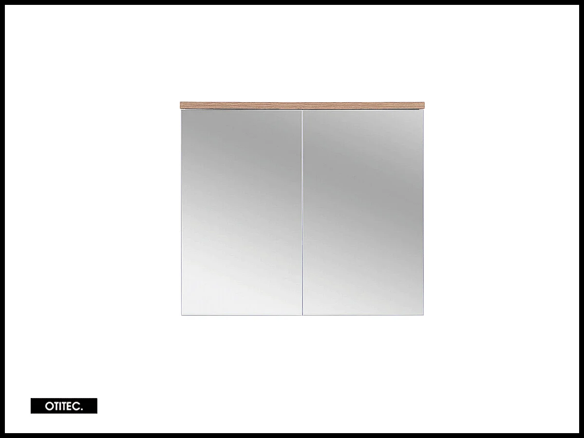Armoire miroir de salle de bain - 80 cm - 2 portes - BALI WHITE