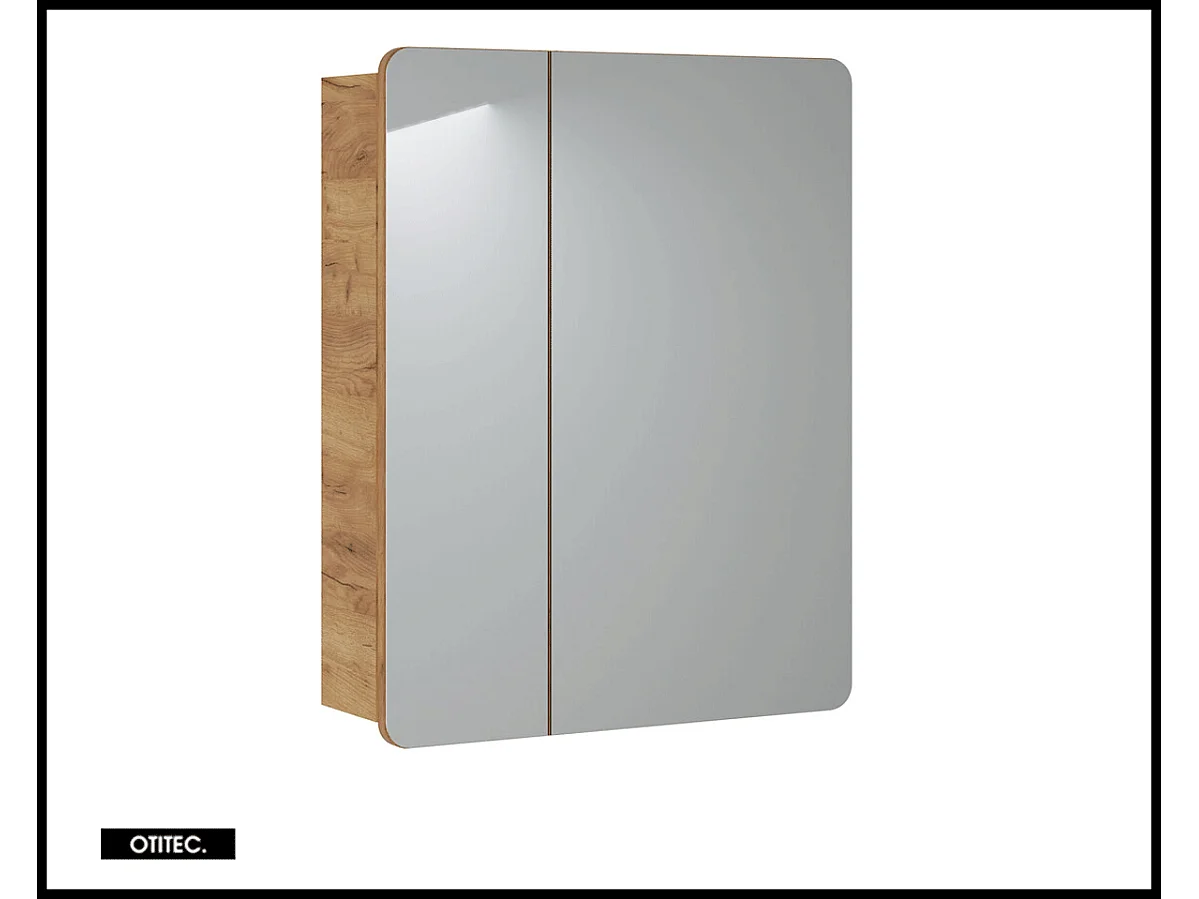 Armoire miroir de salle de bain - 60 cm - 2 portes - PASTI