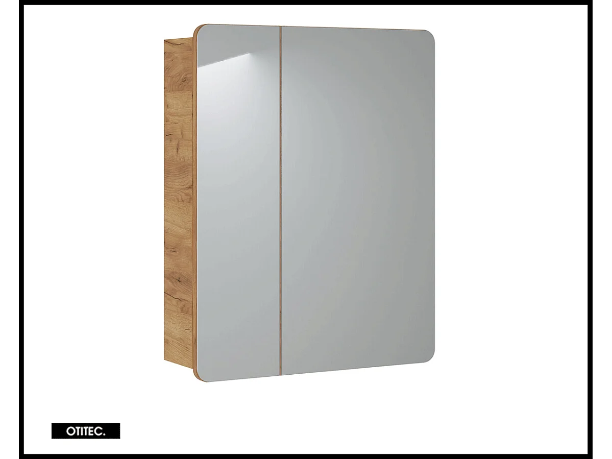 Armoire miroir de salle de bain - 60 cm - 2 portes - PASTI
