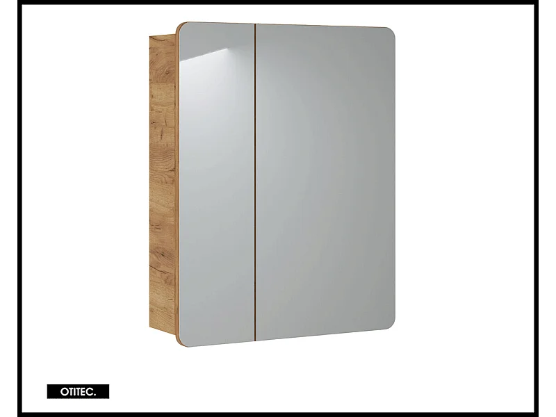Armoire miroir de salle de bain - 60 cm - 2 portes - PASTI