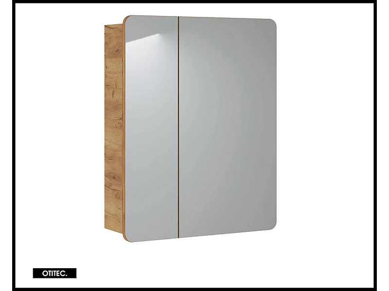 Armoire miroir de salle de bain - 60 cm - 2 portes - PASTI