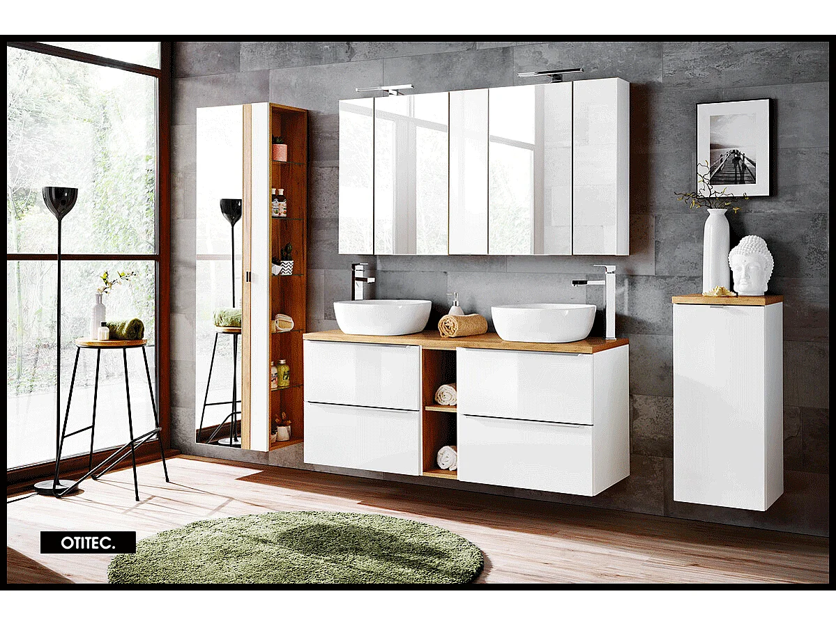 Armoire de salle de bain - 75 cm - Blanc - LISOA