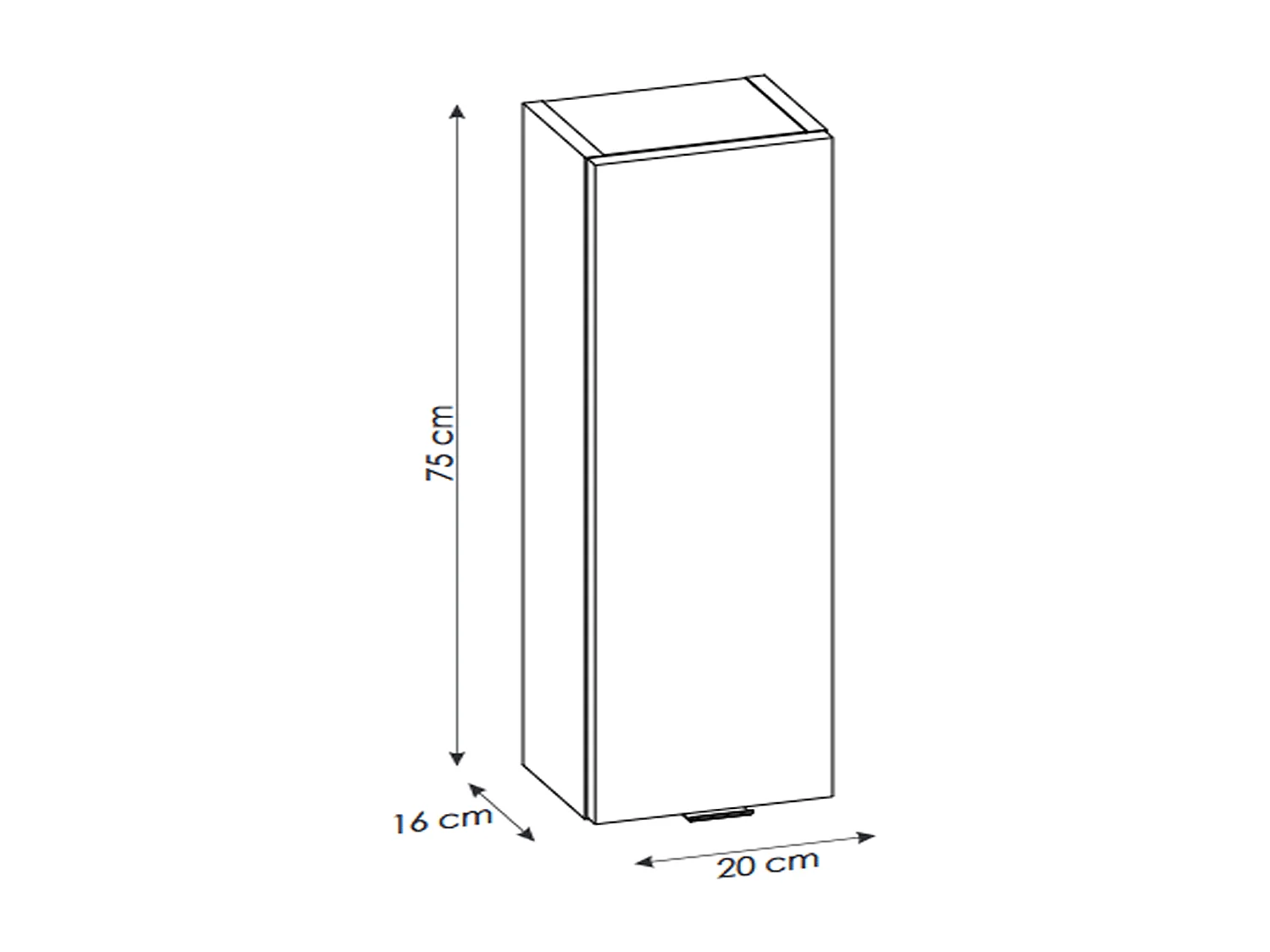 Armoire de salle de bain - 75 cm - Blanc - LISOA