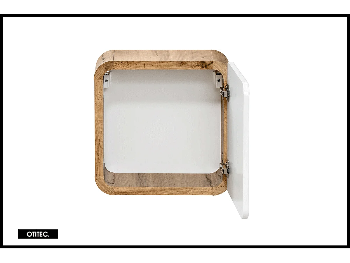 Cube de rangement haut de salle de bain - 35x35 cm - Blanc - 1 porte - PASTI WHITE