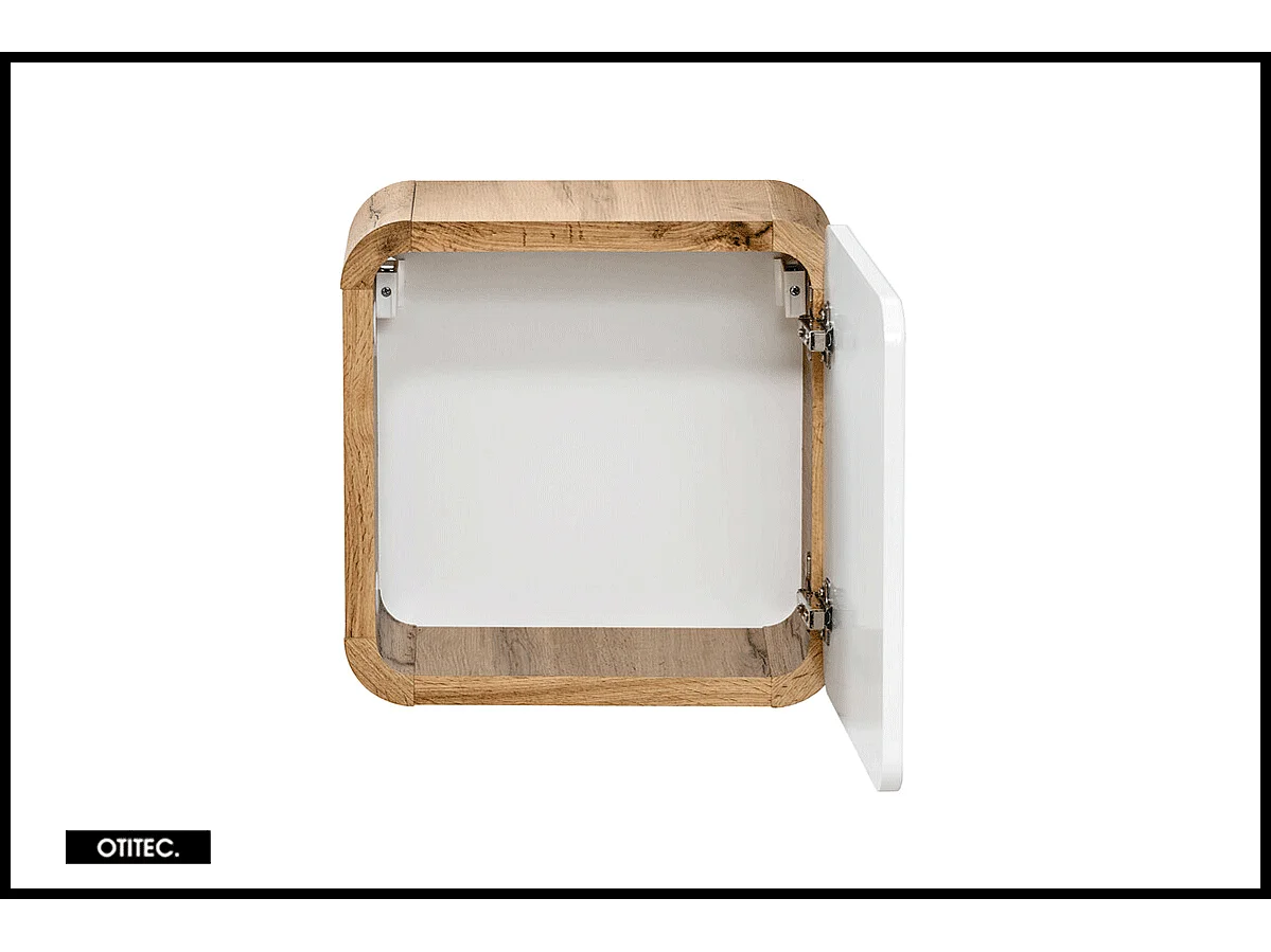 Cube de rangement haut de salle de bain - 35x35 cm - Blanc - 1 porte - PASTI WHITE