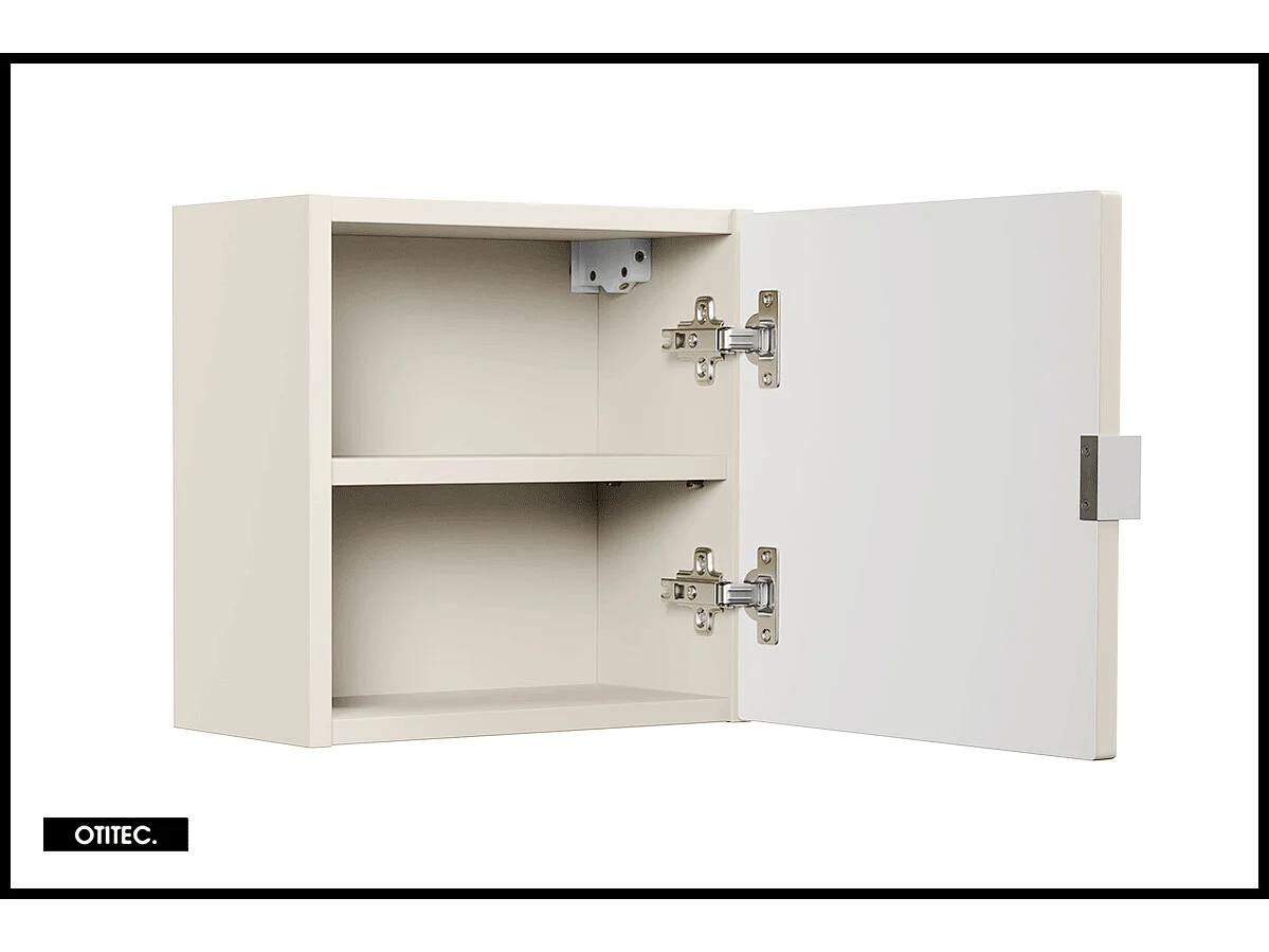 Cube de rangement haut de salle de bain - 35x35 cm - Cachemire Mat - 1 porte - ASTRA