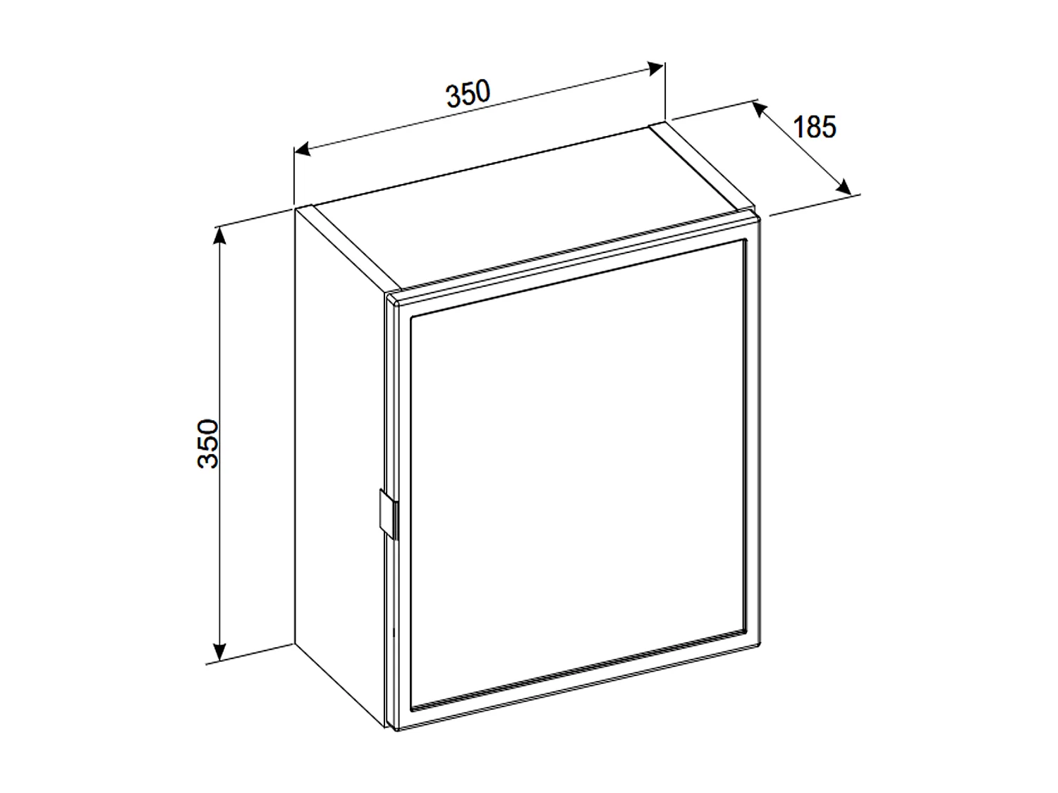 Cube de rangement haut de salle de bain - 35x35 cm - Cachemire Mat - 1 porte - ASTRA