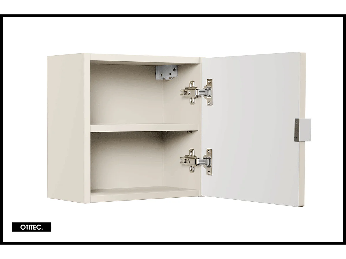 Cube de rangement haut de salle de bain - 35x35 cm - Cachemire Mat - 1 porte - ASTRA