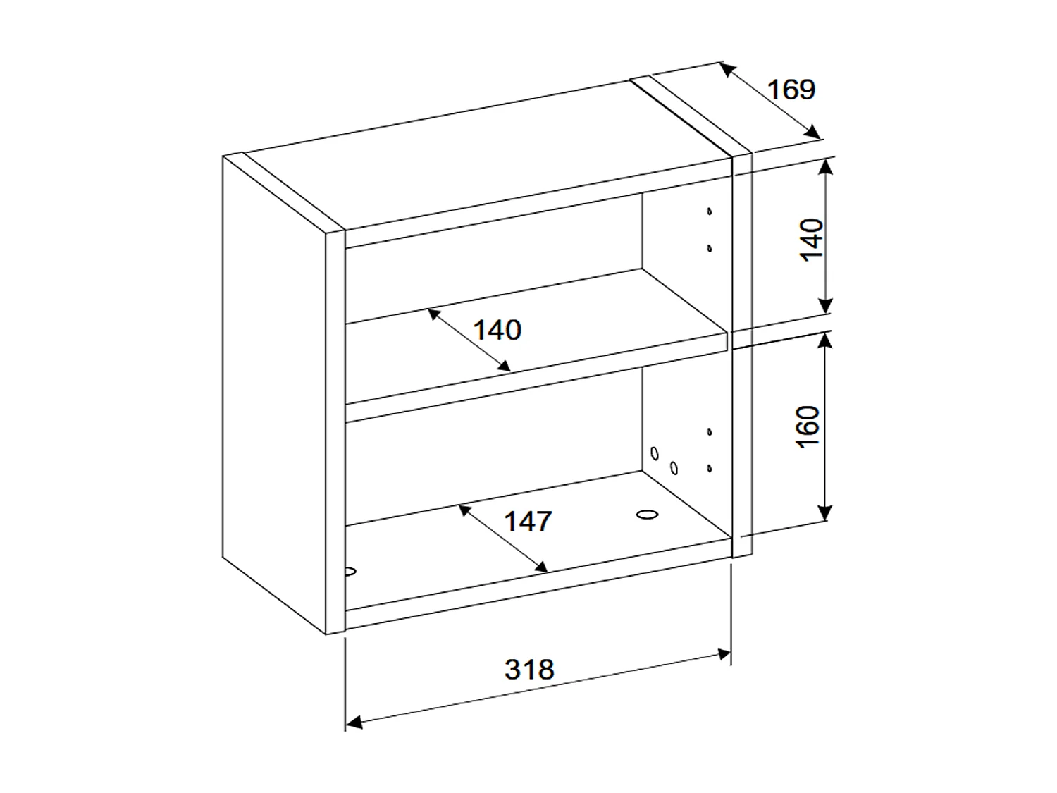 Cube de rangement haut de salle de bain - 35x35 cm - Cachemire Mat - 1 porte - ASTRA