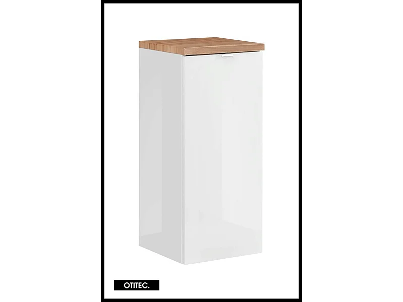 Meuble bas de salle de bain - 80 cm - Blanc - 1 porte - LISOA