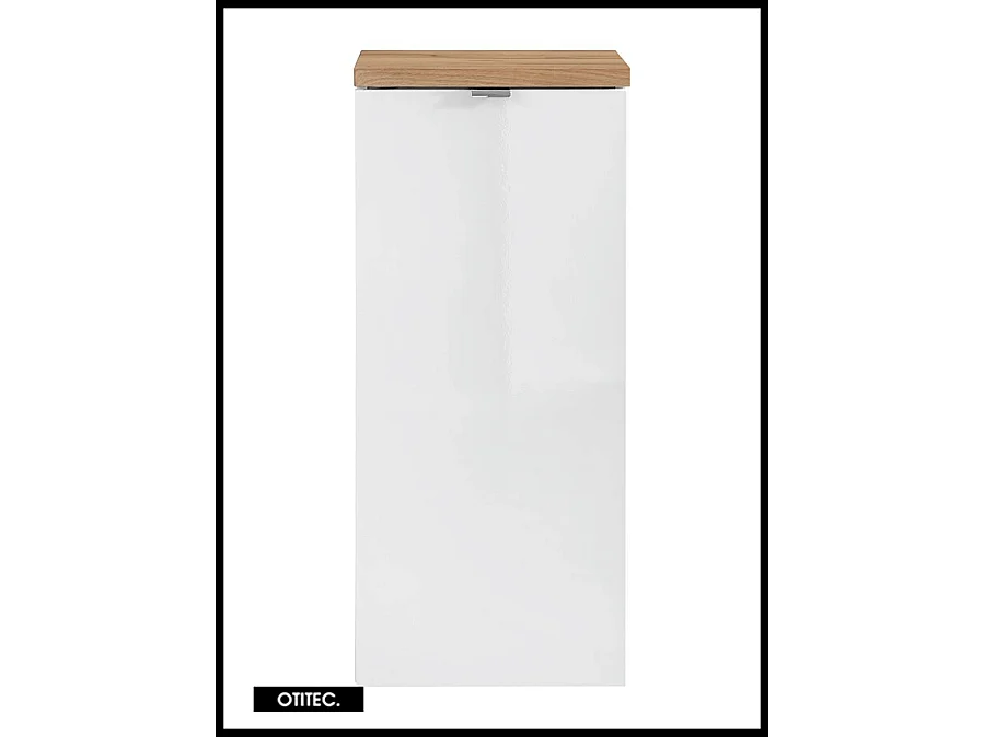 Meuble bas de salle de bain - 80 cm - Blanc - 1 porte - LISOA