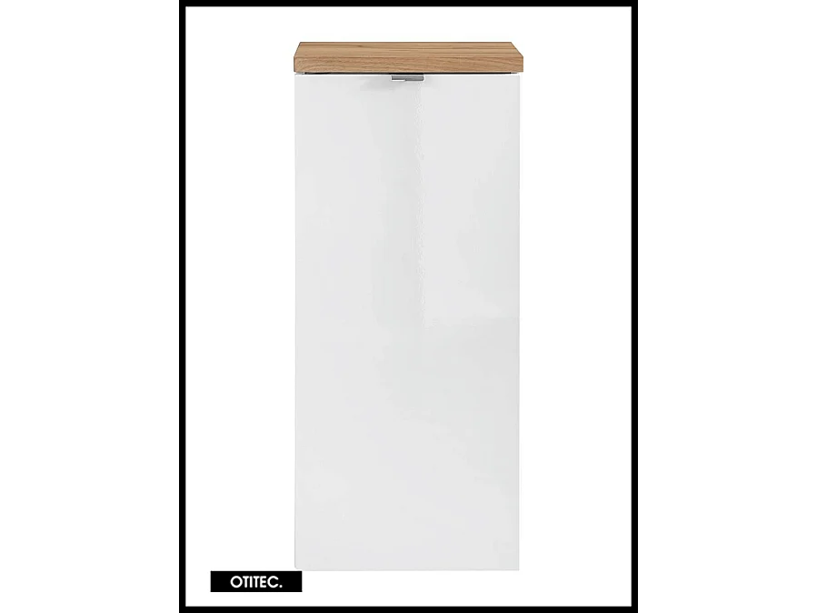 Meuble bas de salle de bain - 80 cm - Blanc - 1 porte - LISOA