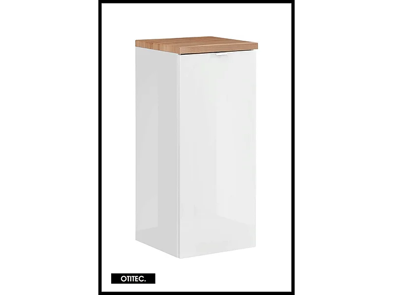 Meuble bas de salle de bain - 80 cm - Blanc - 1 porte - LISOA