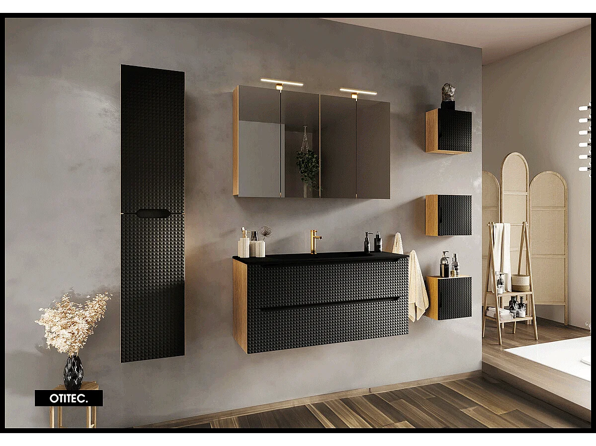 Cube de rangement - 35x35 cm - Noir Mat - SETTA