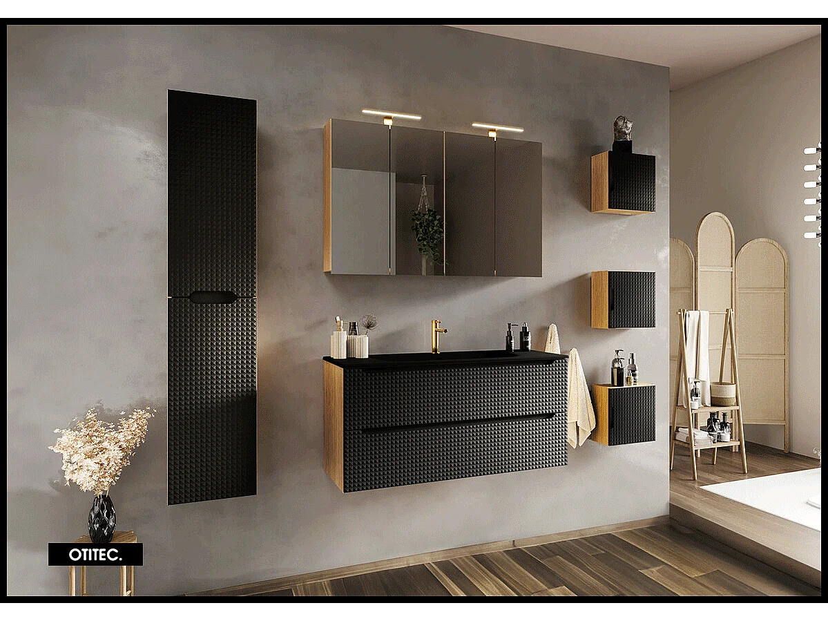 Cube de rangement - 35x35 cm - Noir Mat - SETTA