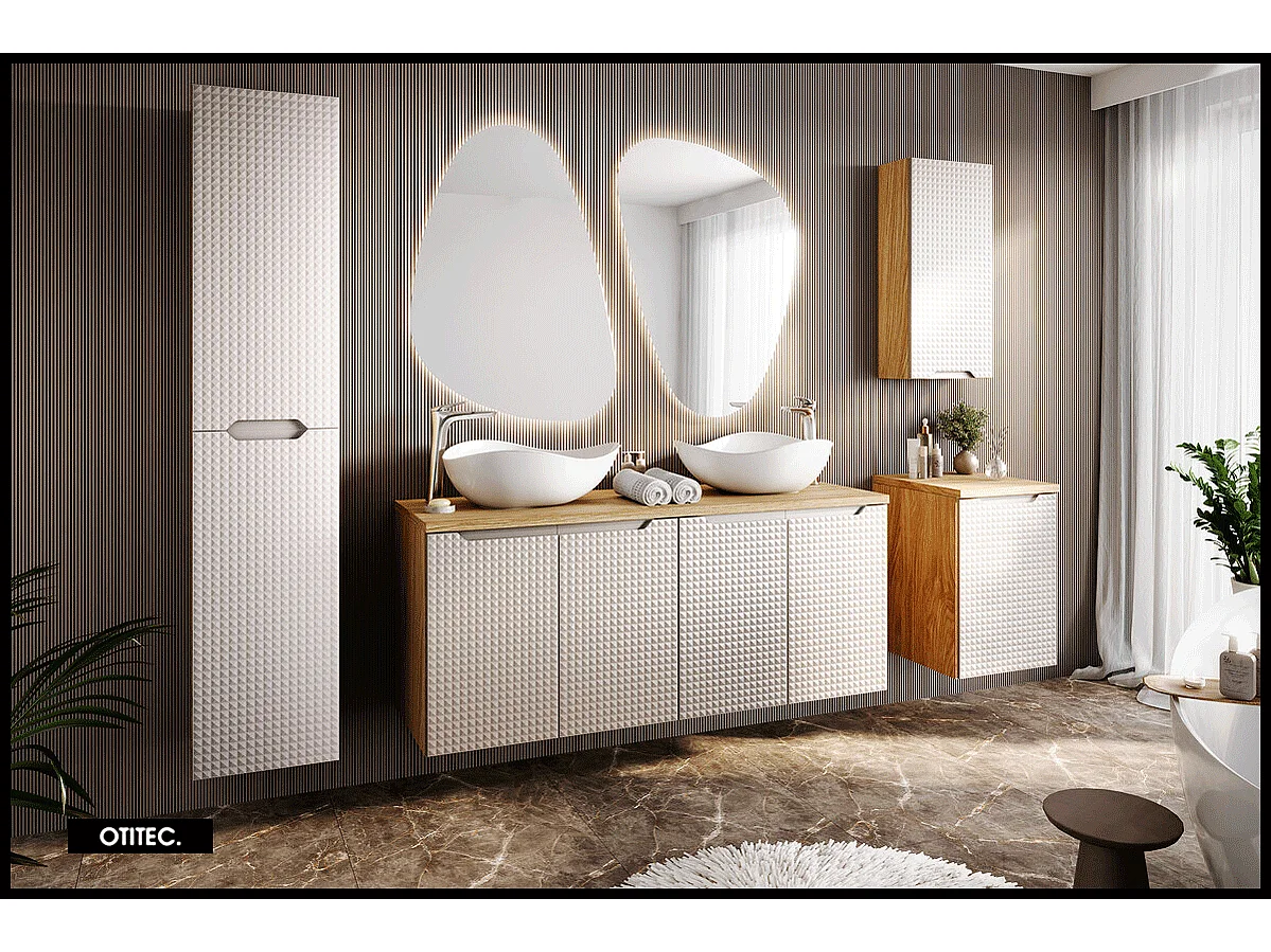 Armoire de salle de bain - 75 cm - Beige -  SETTA