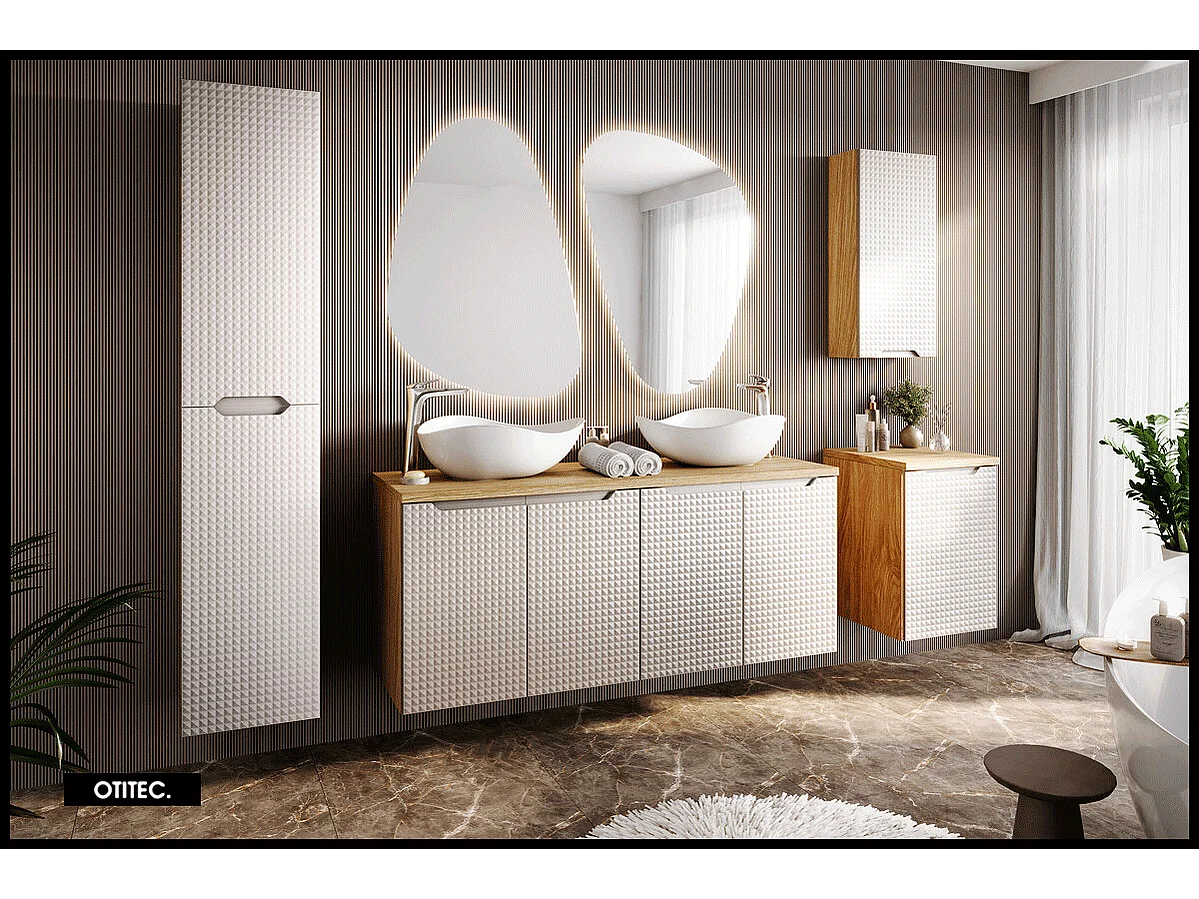 Armoire de salle de bain - 75 cm - Beige -  SETTA