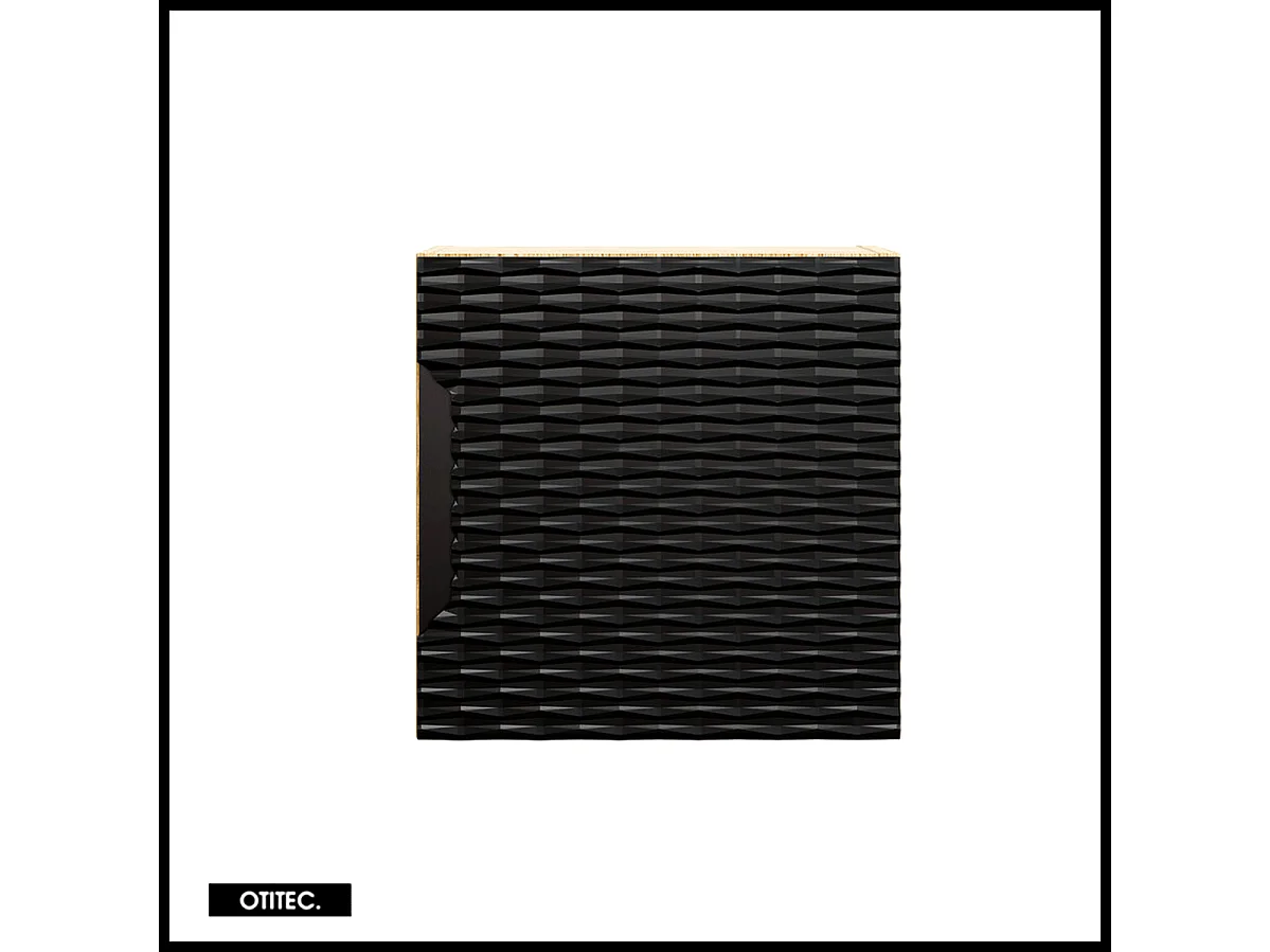 Cube de rangement haut de salle de bain - 35x35 cm - Noir - 1 porte - SEA