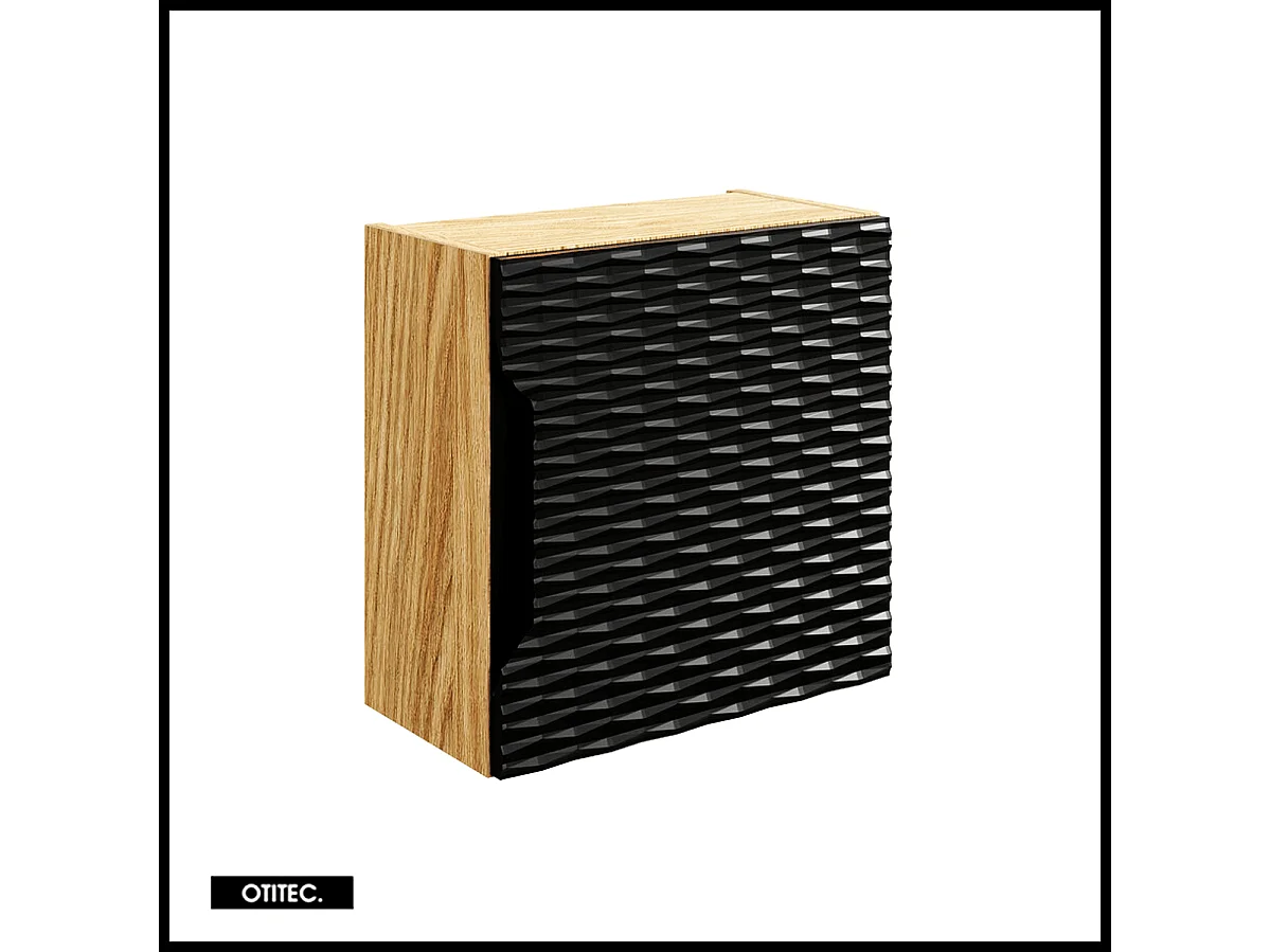 Cube de rangement haut de salle de bain - 35x35 cm - Noir - 1 porte - SEA