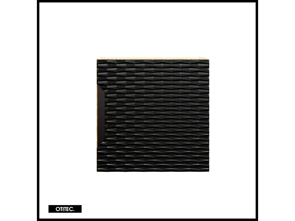 Cube de rangement haut de salle de bain - 35x35 cm - Noir - 1 porte - SEA