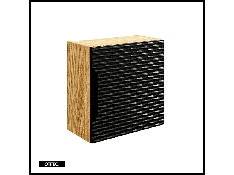Cube de rangement haut de salle de bain - 35x35 cm - Noir - 1 porte - SEA