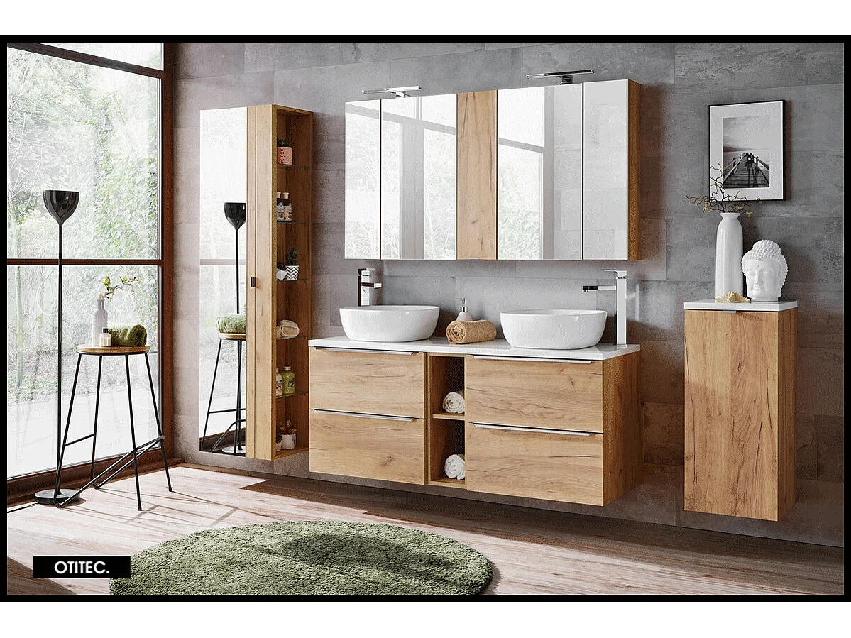 Meuble haut de salle de bain de 75 cm - Oak - 1 porte - LISOA