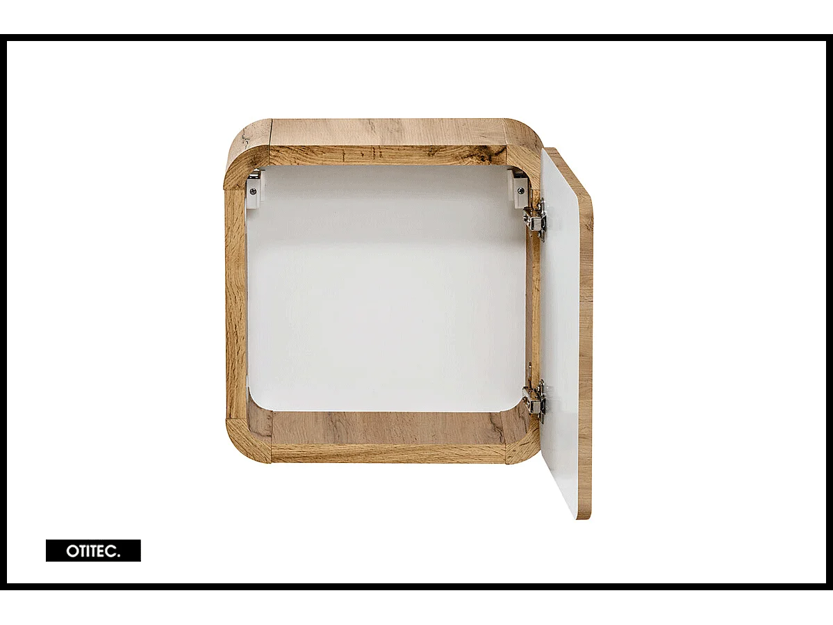 Cube de rangement haut de salle de bain - 35x35 cm - Oak - 1 porte - PASTI CRAFT