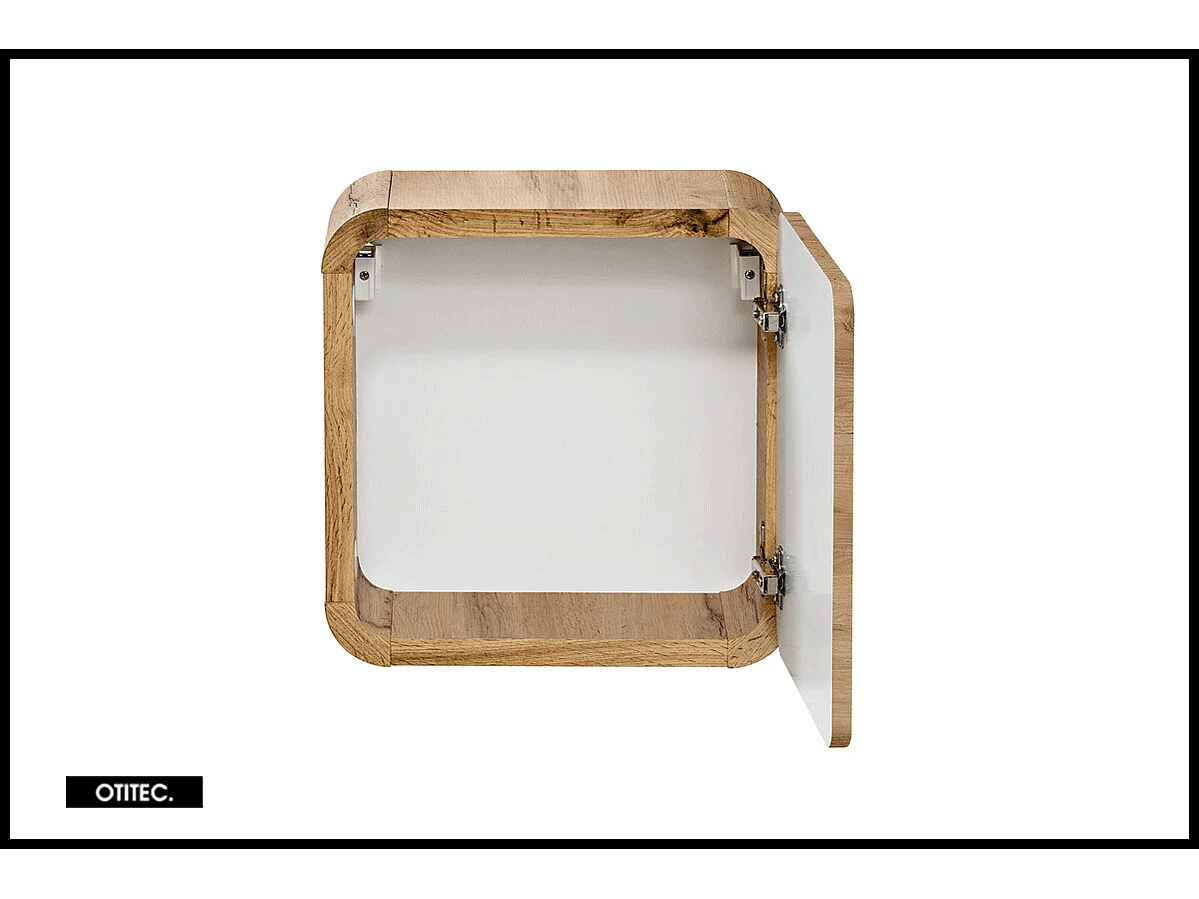 Cube de rangement haut de salle de bain - 35x35 cm - Oak - 1 porte - PASTI CRAFT