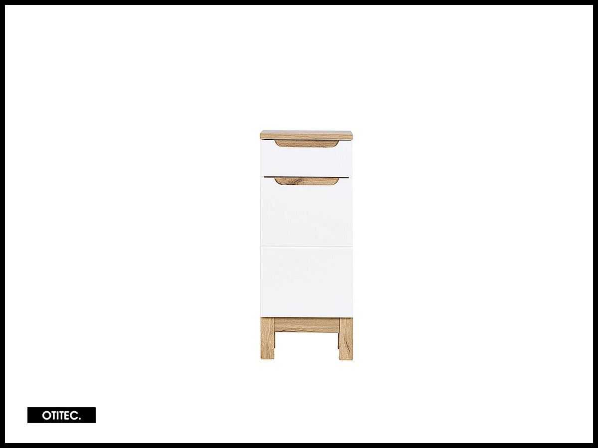 Meuble haut de salle de bain de 35 cm - Blanc - 1 porte - 1 tiroir - BALI