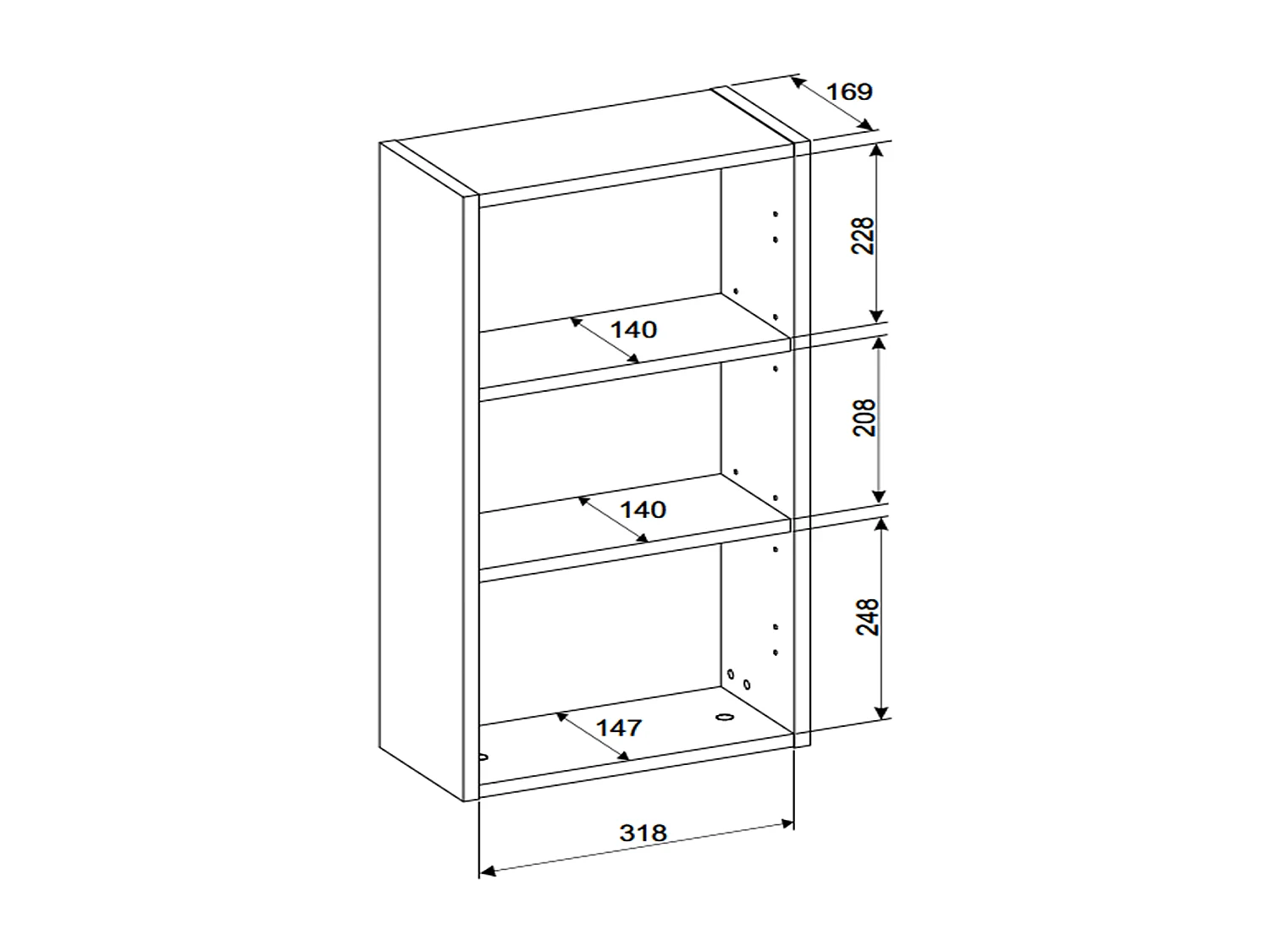 Meuble haut de salle de bain de 75 cm - Cachemire Mat - 1 porte - ASTRA