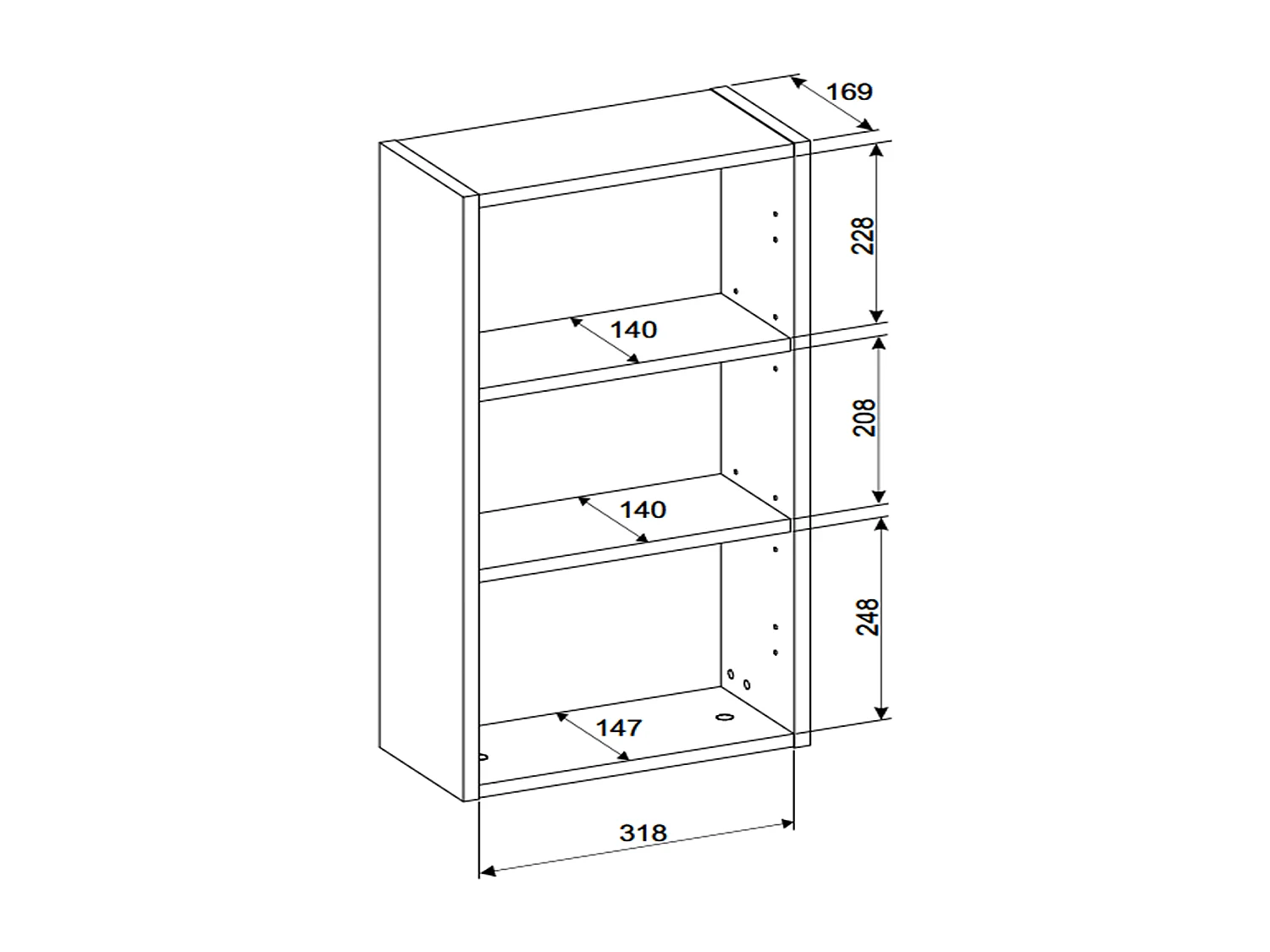 Meuble haut de salle de bain de 75 cm - Cachemire Mat - 1 porte - ASTRA