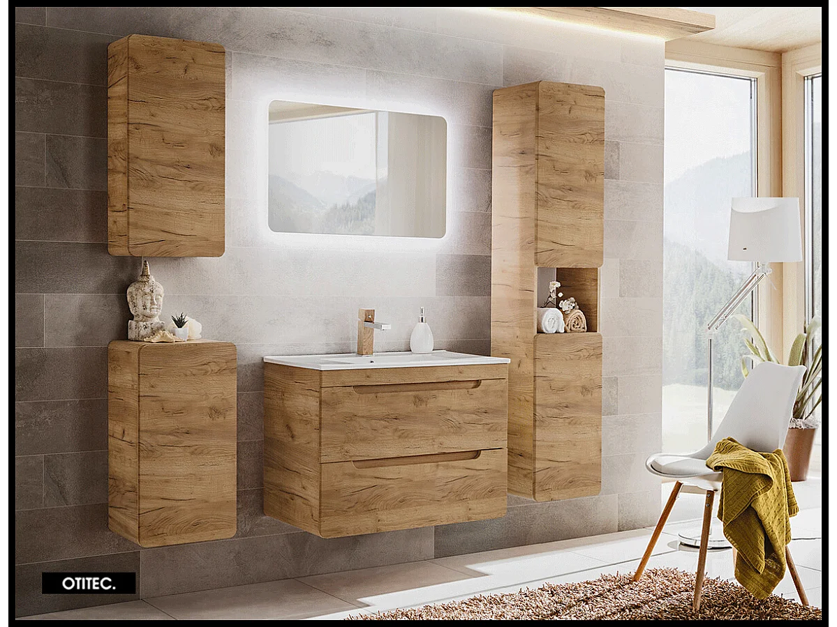 Meuble haut de salle de bain de 75 cm - Oak - 1 porte - PASTI CRAFT