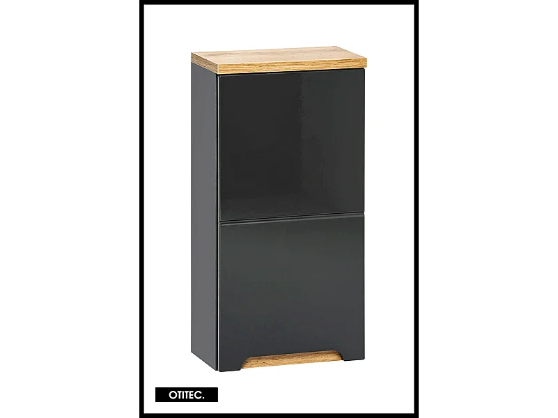 Meuble haut de salle de bain de 35 cm - Gris - 1 porte - BALI