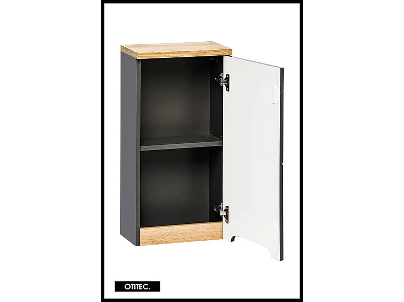 Meuble haut de salle de bain de 35 cm - Gris - 1 porte - BALI