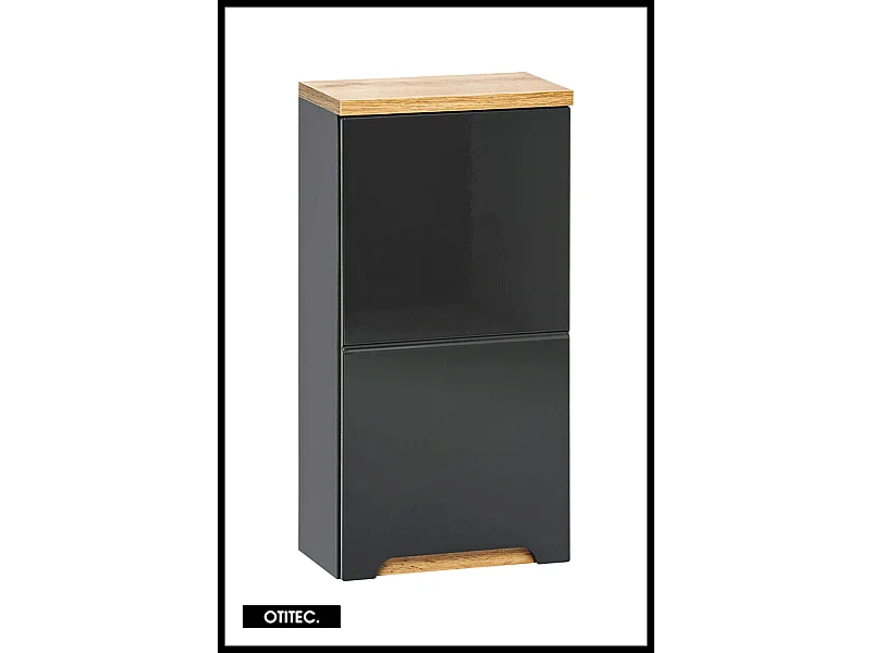 Meuble haut de salle de bain de 35 cm - Gris - 1 porte - BALI