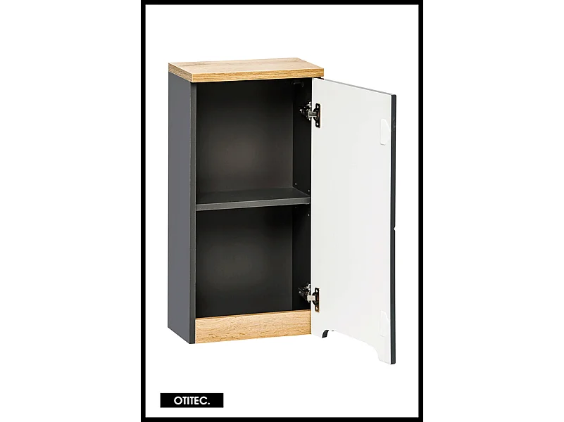 Meuble haut de salle de bain de 35 cm - Gris - 1 porte - BALI