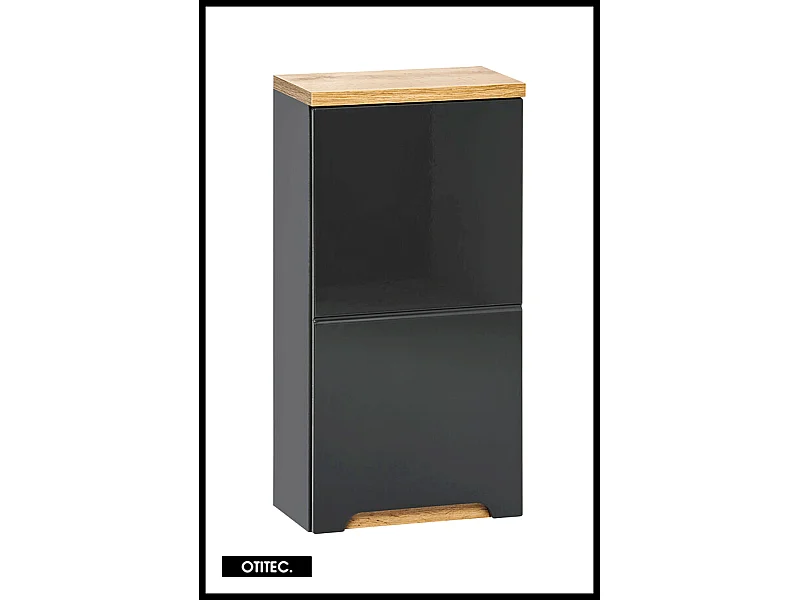 Meuble haut de salle de bain de 35 cm - Gris - 1 porte - BALI