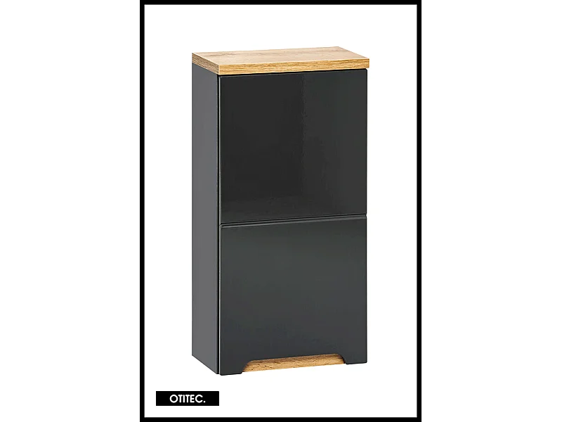 Meuble haut de salle de bain de 35 cm - Gris - 1 porte - BALI