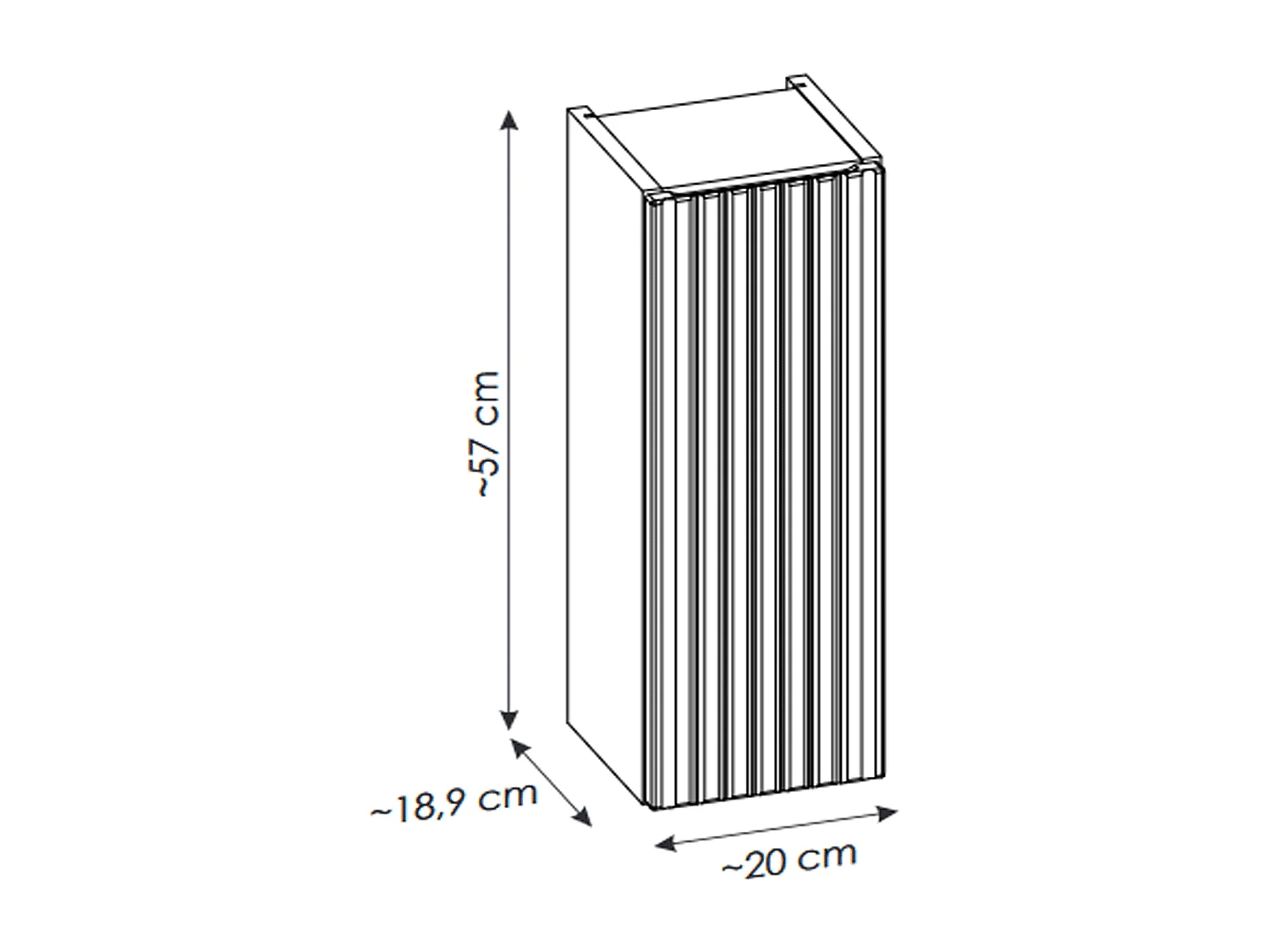 Meuble haut de salle de bain - 55 cm - Noir Mat - VOLTA