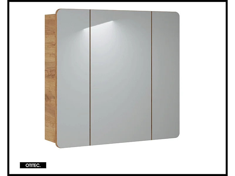 Armoire miroir de salle de bain - 80 cm - 3 portes - PASTI