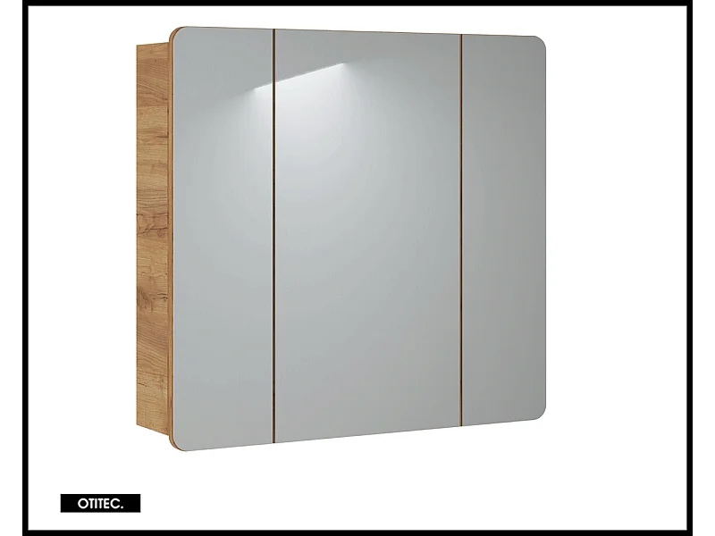 Armoire miroir de salle de bain - 80 cm - 3 portes - PASTI