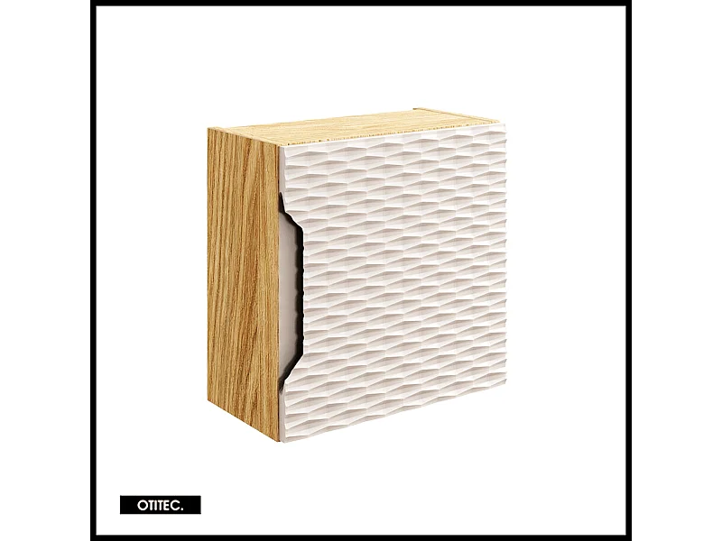 Cube de rangement haut de salle de bain - 35x35 cm - Beige - 1 porte - SEA