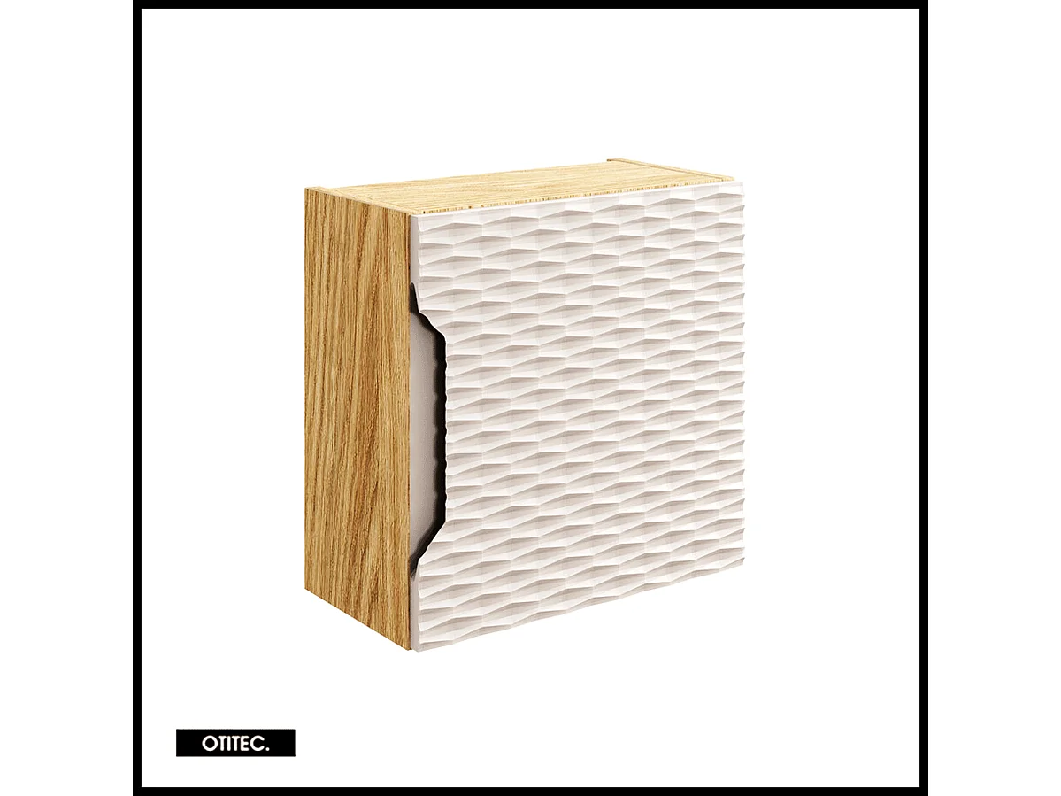 Cube de rangement haut de salle de bain - 35x35 cm - Beige - 1 porte - SEA
