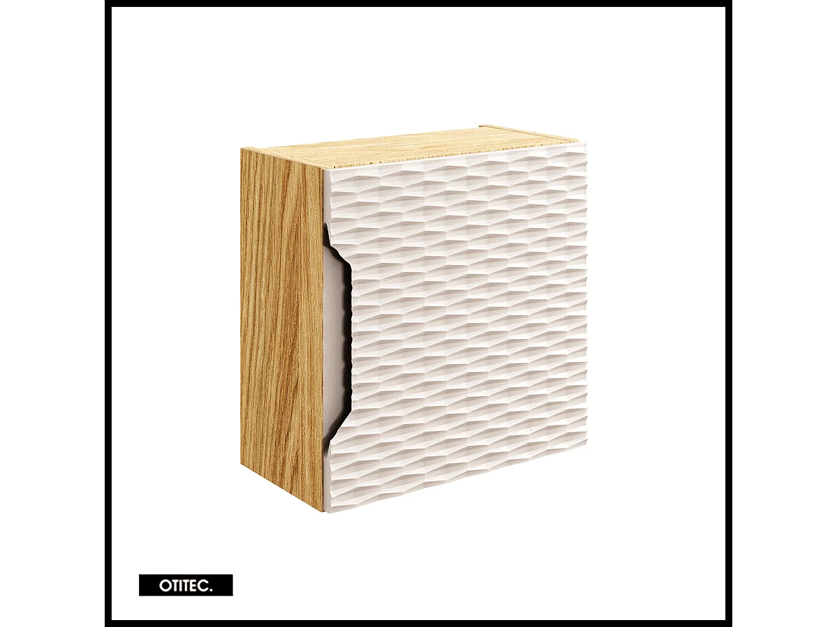 Cube de rangement haut de salle de bain - 35x35 cm - Beige - 1 porte - SEA
