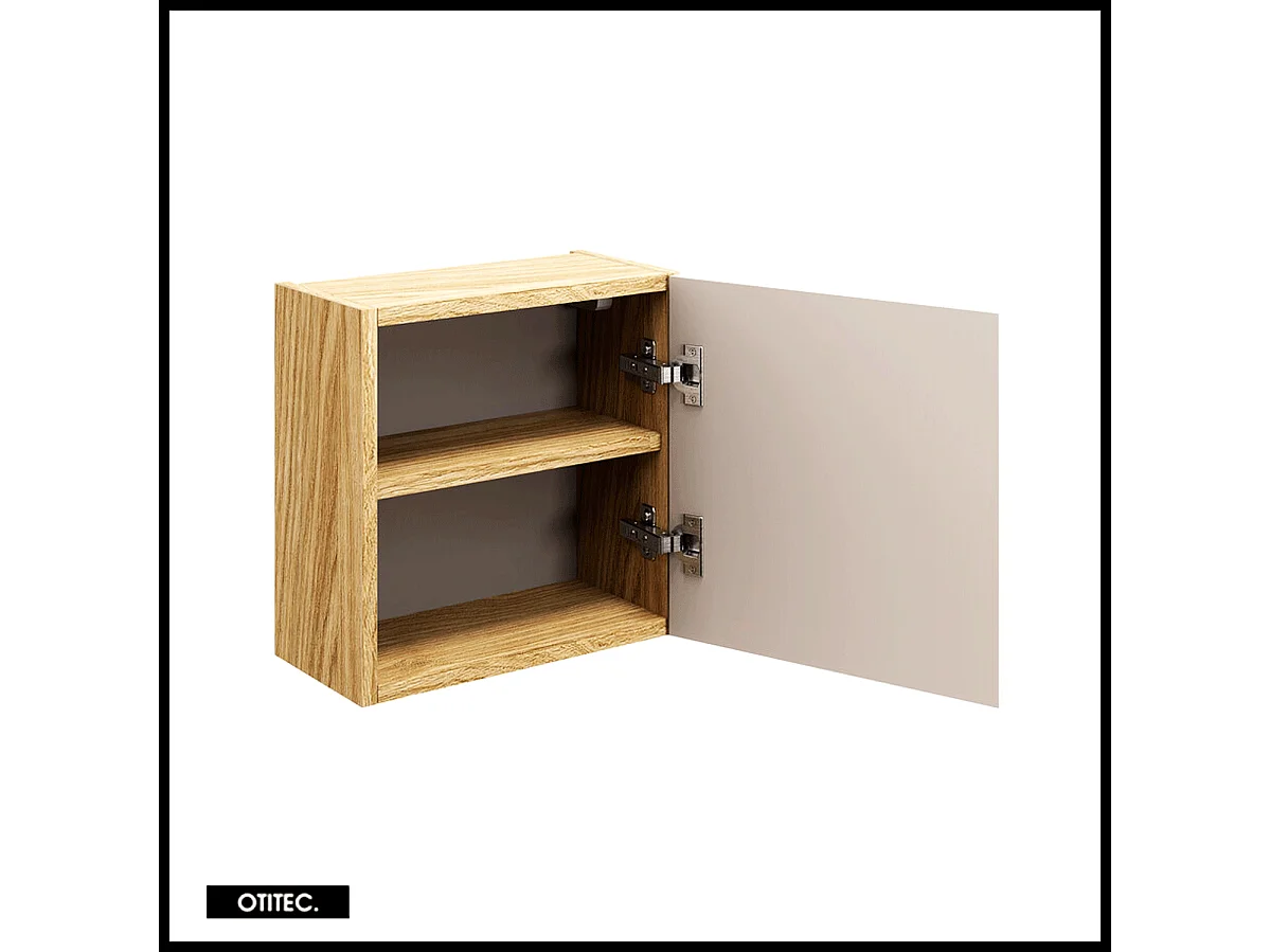 Cube de rangement haut de salle de bain - 35x35 cm - Beige - 1 porte - SEA