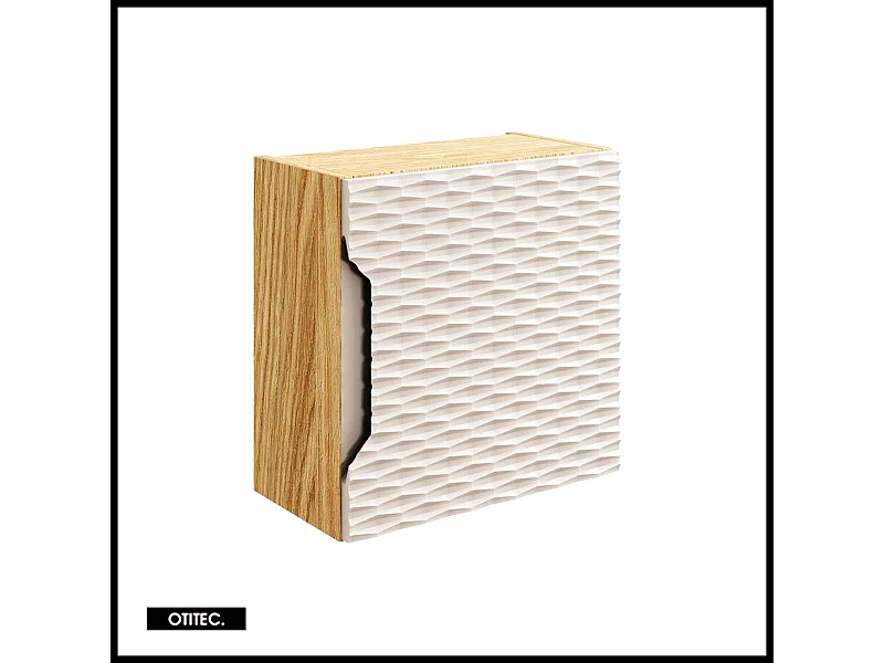 Cube de rangement haut de salle de bain - 35x35 cm - Beige - 1 porte - SEA