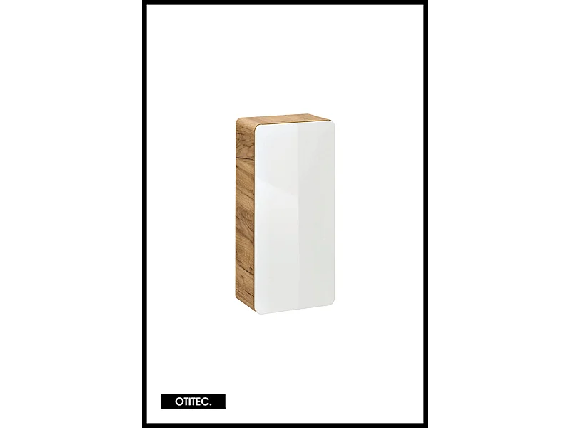 Meuble haut de salle de bain de 75 cm - Blanc - 1 porte - PASTI WHITE
